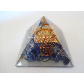 Sodalite With Crystal Point Orgone Energy Pyramid