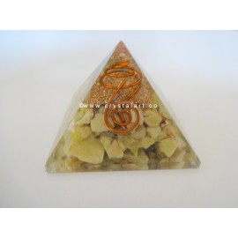 Yellow Aventurine With Crystal Point Orgone Energy Pyramid