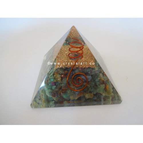 Ruby Zoisite With Crystal Point Orgone Pyramid