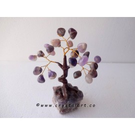 25 Amethyst Tumbled Stones on the Amethyst Cluster Gemstone Tree