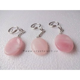 Rose Quartz Worry Stone Keychain