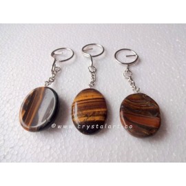 Tiger Eye Worry Stone Keychain