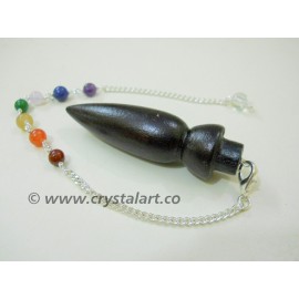 Black Rose Wood Chakra Chain Gemstone Pendulum