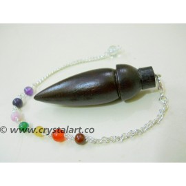 Black Rose Wood Chakra Chain Gemstone Pendulum