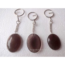 Black Obsidian Worry Stone Keychain