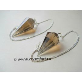 Smoky Quartz 12 Faceted Pendulum