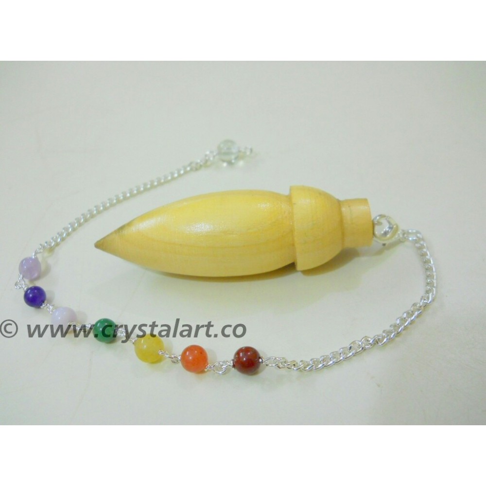 Wholesale Gemstone Chakra Chain Rose Wood Drop Pendulum