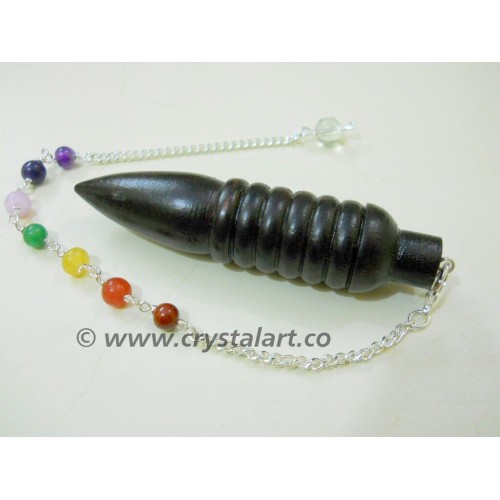 Black Rose Wood 6 Step Isis Chakra Chain Pendulum