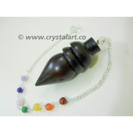 Black Rose Wood Chakra Chain Pendulum