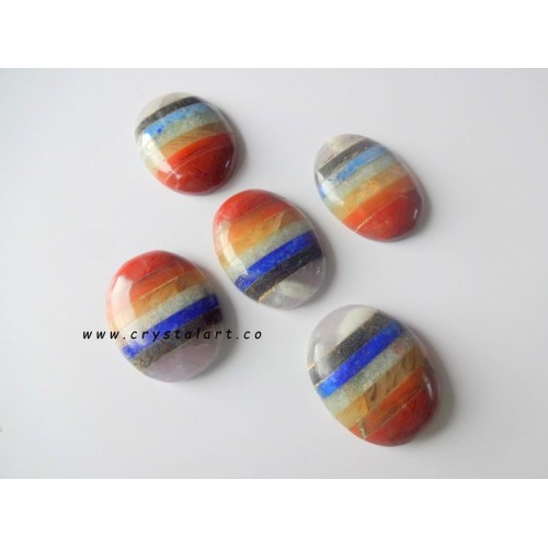 Seven Chakra Bonded Cabochon Loose