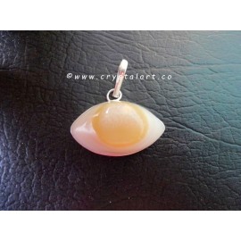 Yellow Banded Stone Cats Eye Silver Plated Pendants