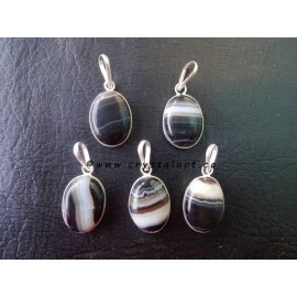 Black Banded Cabochon Oval shape Pendants