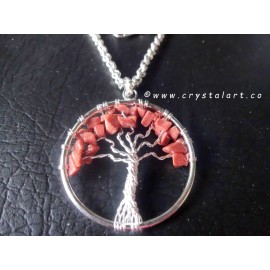 Red Jasper Agate Stone Tree of Life Pendants without Chain