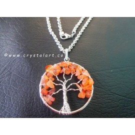 Red Carnelian Agate Stone Tree of Life Pendants without Chain