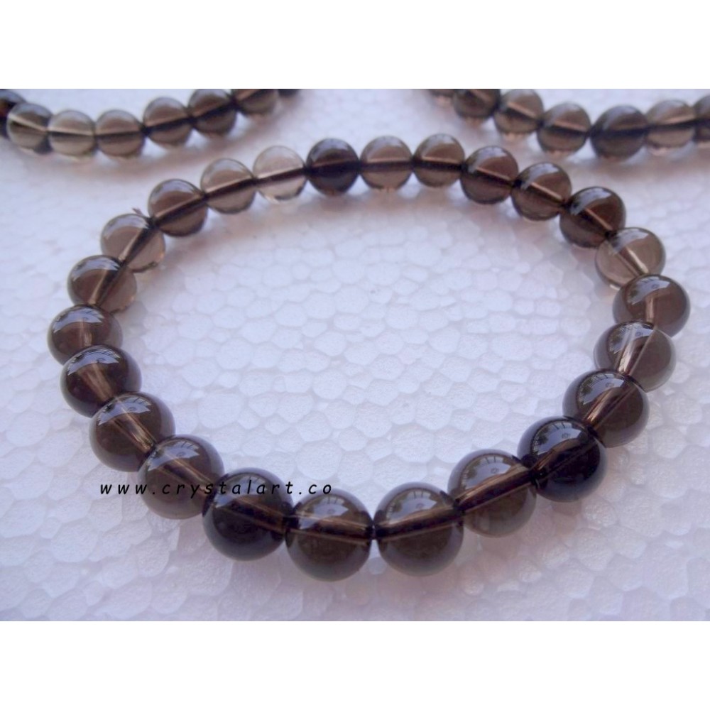 Smokey Quartz 8 mm Plane Beads Bracelets