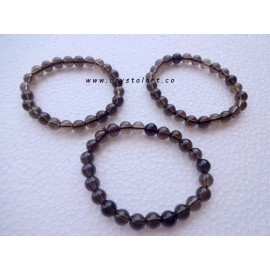 Smokey Quartz 8 mm Plane Beads Bracelets