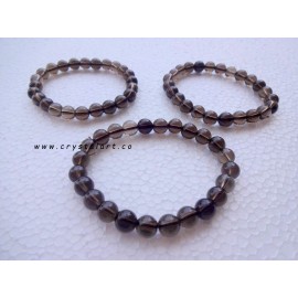 Smokey Quartz 8 mm Plane Beads Bracelets