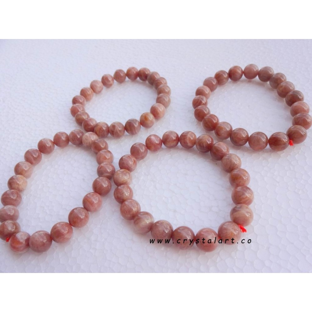 Sunstone 10 mm Plane Beads Bracelets