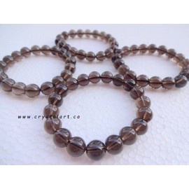 Smokey Quartz 10 mm Plane Beads Bracelets