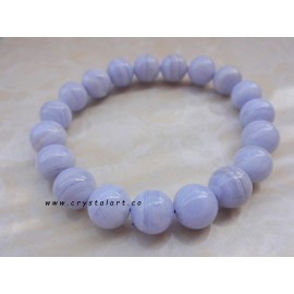 Blue Lace Agate 10 mm Plane Beads Bracelets