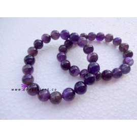 Amethyst Agate 10 mm Plane Beads Bracelets