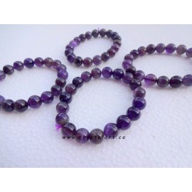 Amethyst Agate 10 mm Plane Beads Bracelets