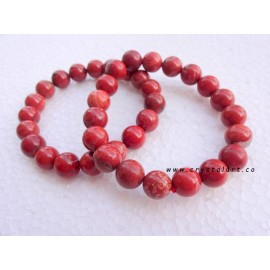 Red Jasper Agate 10 mm Plane Beads Bracelets