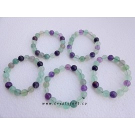 Multi Fluorite 10 mm Plane Beads Bracelets