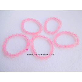 Rose Quartz 10 mm Plane Beads Bracelets