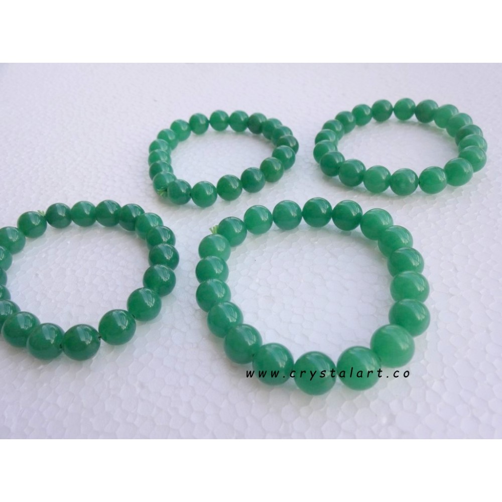 Green Jade 10 mm Plane Beads Bracelets