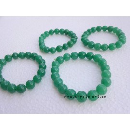 Green Jade 10 mm Plane Beads Bracelets