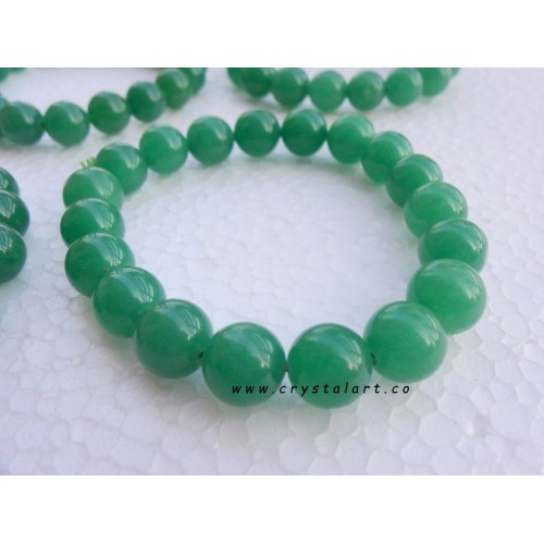 Green Jade 10 mm Plane Beads Bracelets