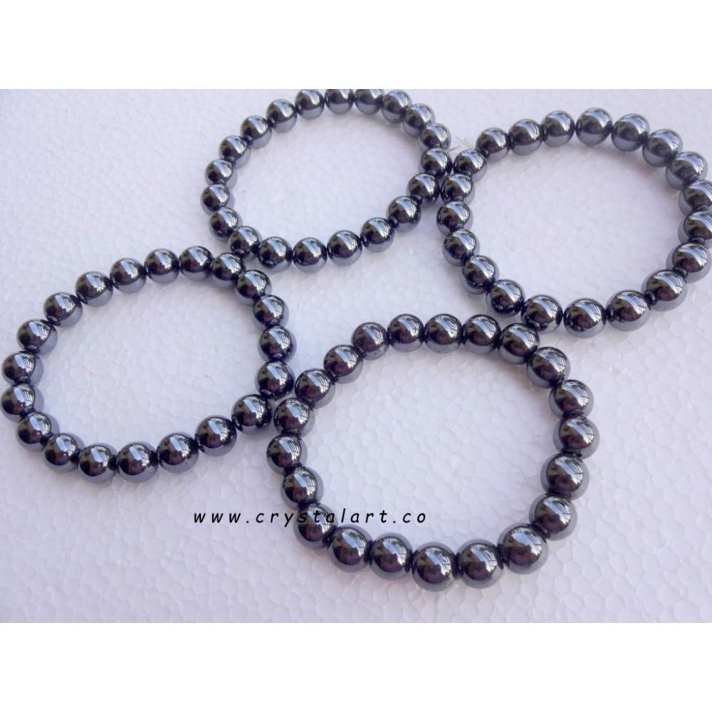 Hematite 8 mm Plane Beads Bracelets