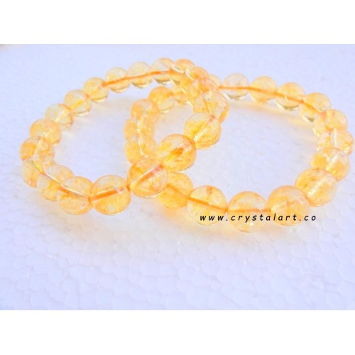 Citrine 8 mm Plane Beads Bracelets