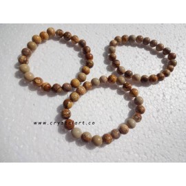 Picture Jasper 8 mm Plane Beads Bracelets