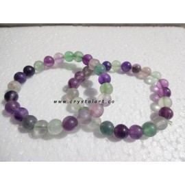 Multi Fluorite 8 mm Plane Beads Bracelets