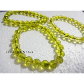 Peridot 8 mm Plane Beads Bracelets