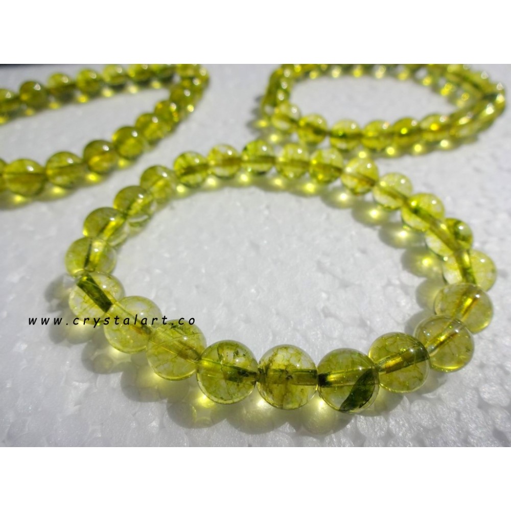 Peridot 8 mm Plane Beads Bracelets