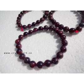 Garnet 8 mm Plane Beads Bracelets