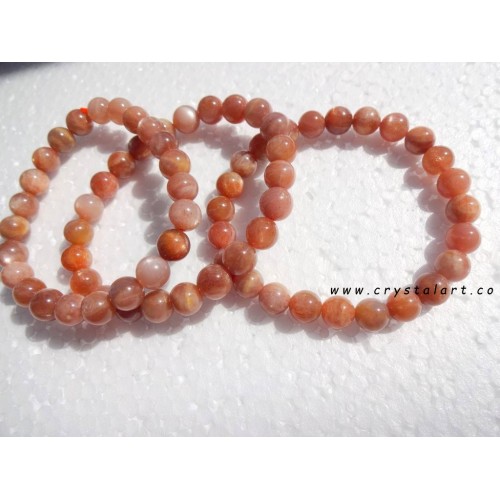 Sunstone 8 mm Plane Beads Bracelets