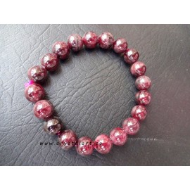 Garnet 10 mm Plane Beads Bracelets