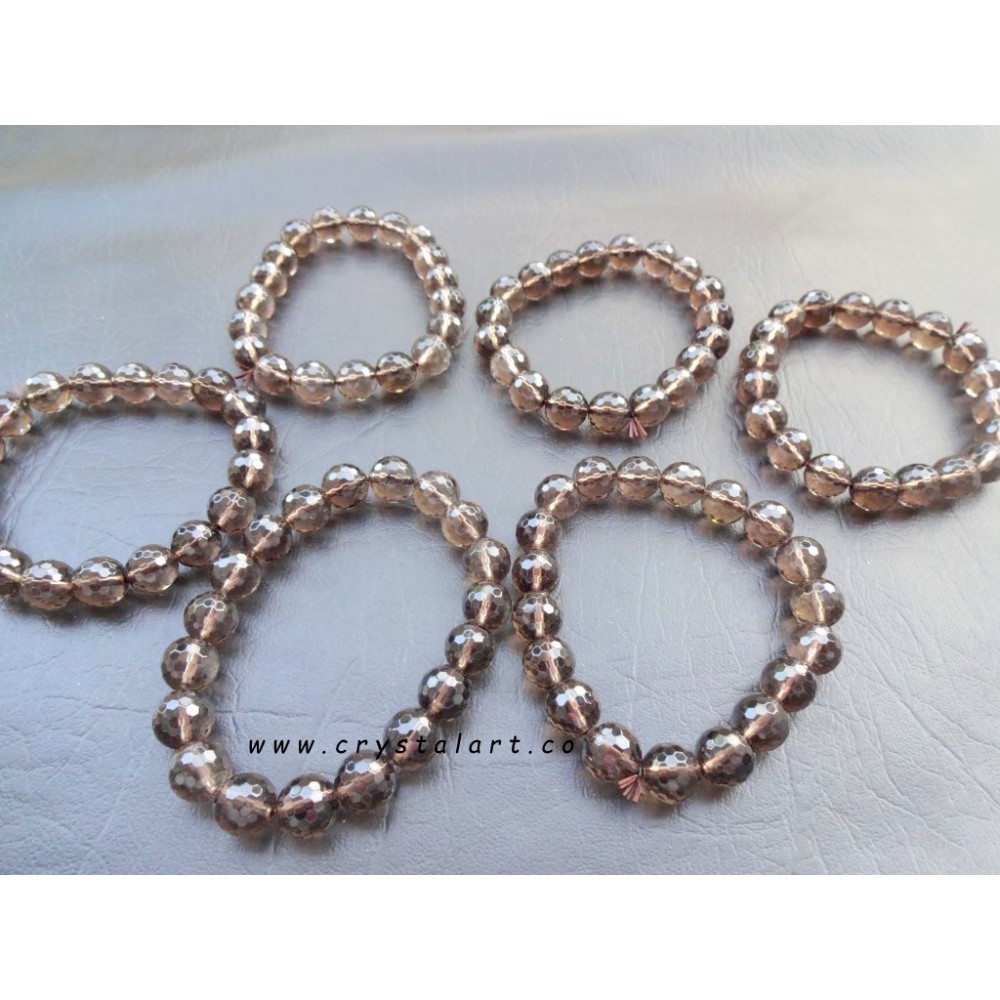 Smokey Quartz 10 mm faceted Beads Bracelets