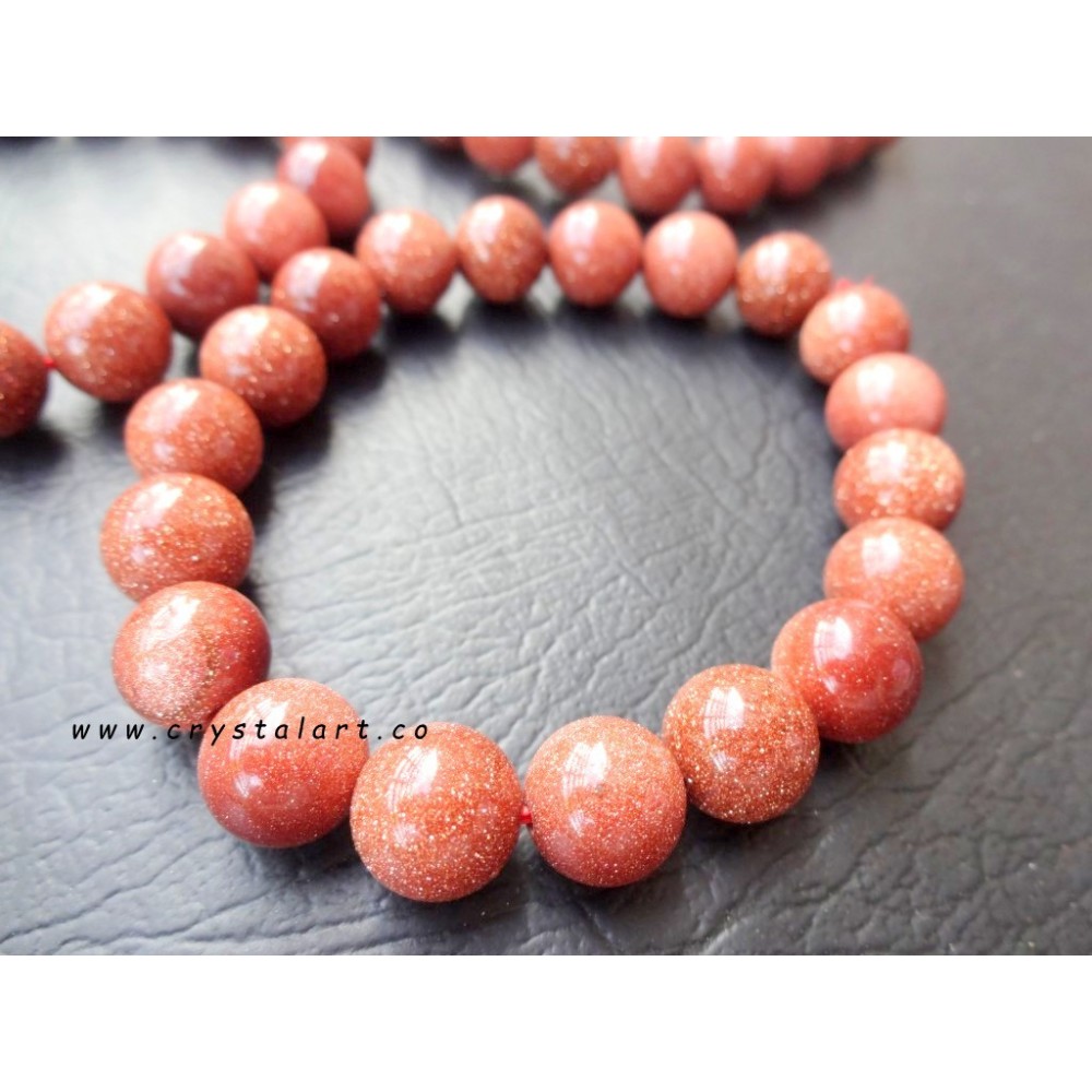 Orange Goldstone 10 mm Beads Bracelets