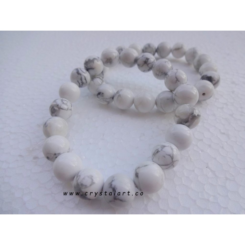 Howlite 8 mm Plane Beads Bracelets