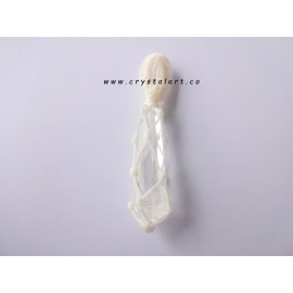 Clear Quartz Double Terminated White Net Pendants