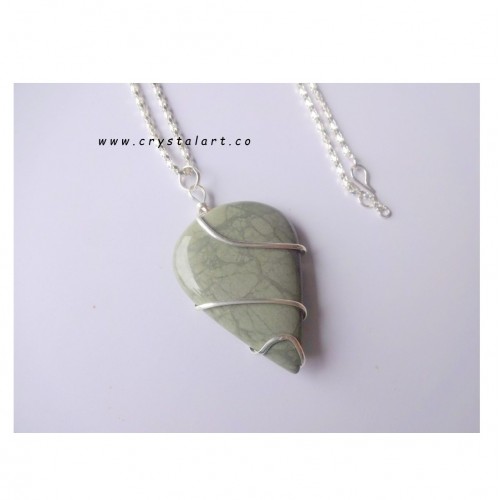 Indian Agate Drop Shape Wire Wrapped Chain Pendants