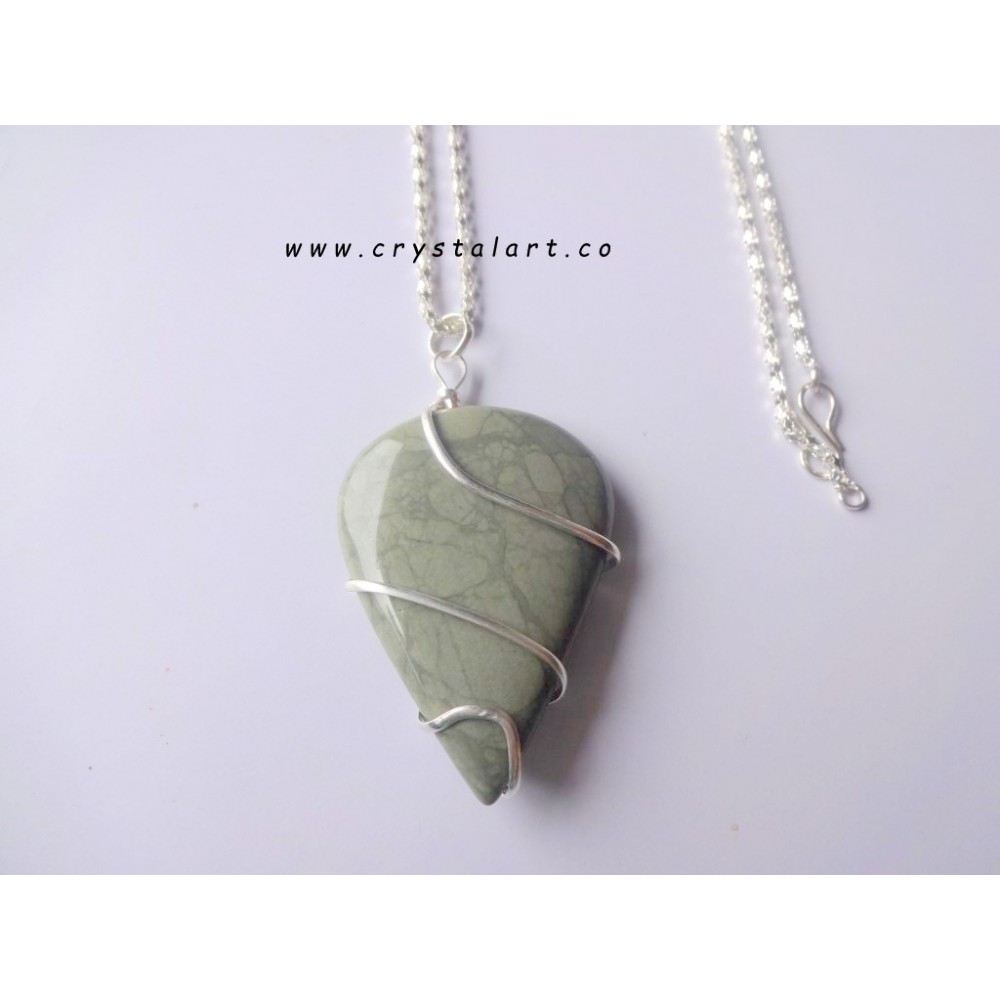 Indian Agate Drop Shape Wire Wrapped Chain Pendants