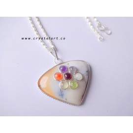 Dendritic Agate Chakra Stone Chain Pendants