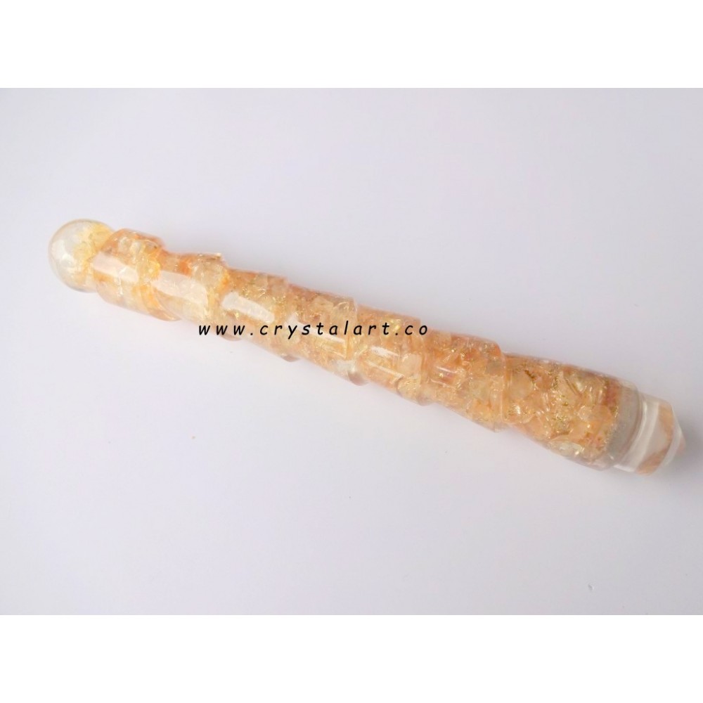 Citrine Twisted Orgone Massage Wands