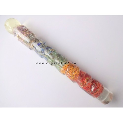 Seven Chakra Twisted Orgone Massage Wands